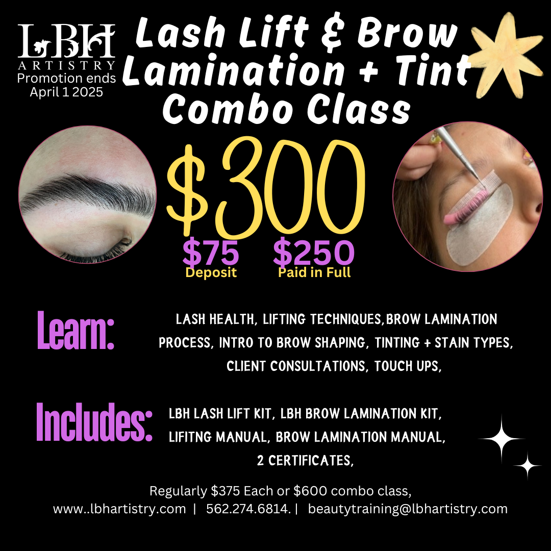 Lash Lift + Tint and Standard Brow Lamination Classes