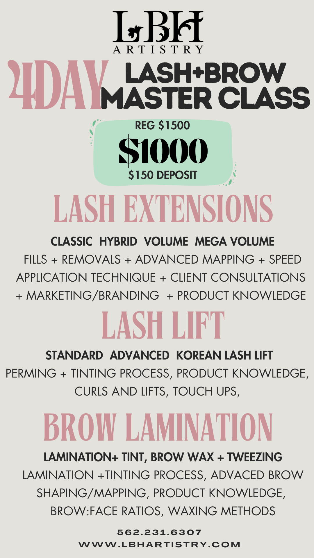 4 Day Lash+Brow Master Class